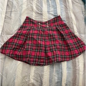 Pink plaid skirt